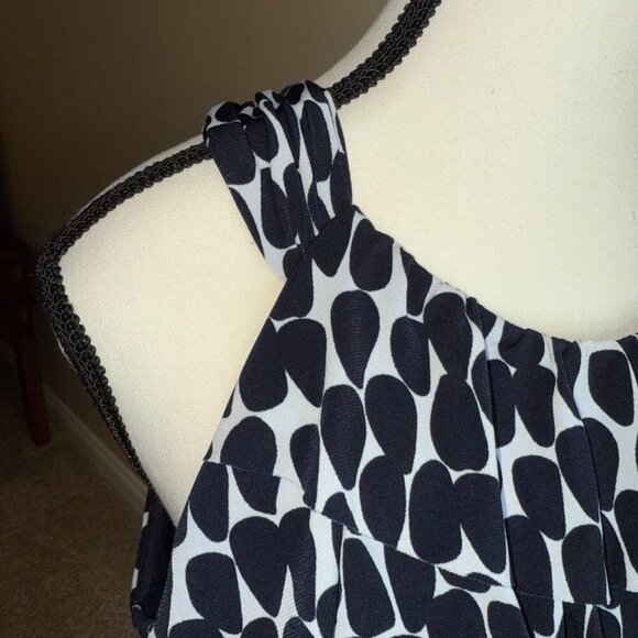 Enfocus Studio black and white sleeveless summer dress with ruffles on bodice - Picture 3 of 11